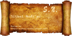 Sitkei Noémi névjegykártya